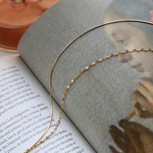 NEW 18K Gold Plated Double Layer Chain Necklace 0 - Picture 5 of 10